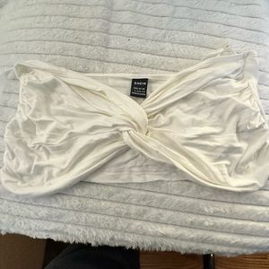 Front knot tube top, off white like new worn twice